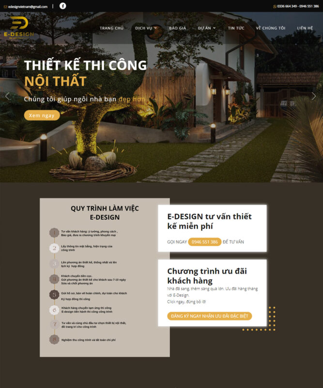  Website thiết kế thi công nội thất