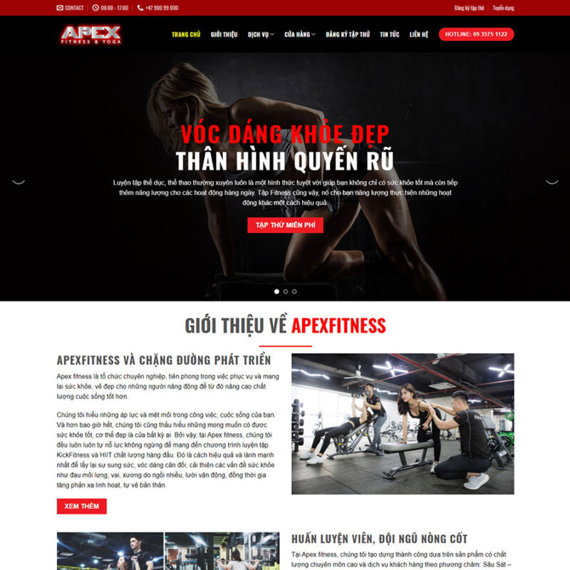  Website phòng tập gym 01